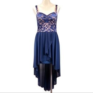 Emerald Sundae Blue Lace Formal Dress